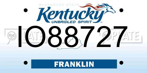 IO88727 Kentucky License Plate