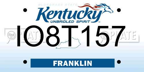 IO8T157 Kentucky License Plate