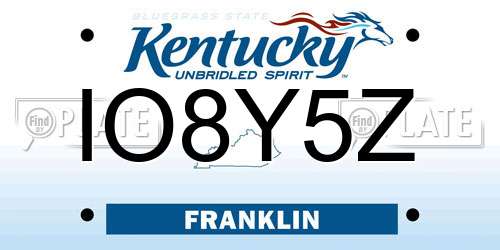 IO8Y5Z Kentucky License Plate