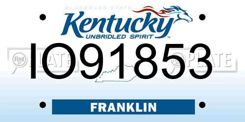 IO91853 Kentucky License Plate