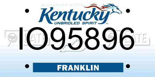 IO95896 Kentucky License Plate