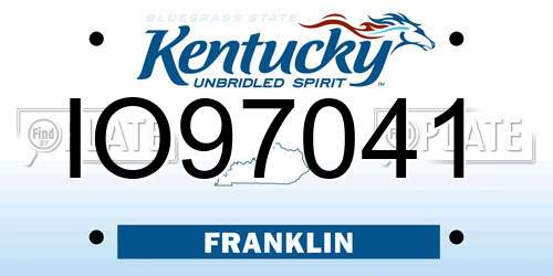 IO97041 Kentucky License Plate