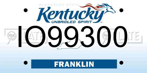 IO99300 Kentucky License Plate