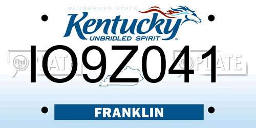 IO9Z041 Kentucky License Plate