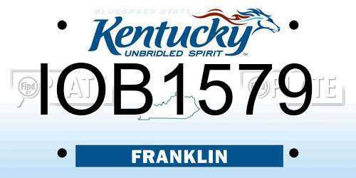 IOB1579 Kentucky License Plate
