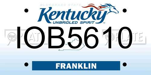 IOB5610 Kentucky License Plate