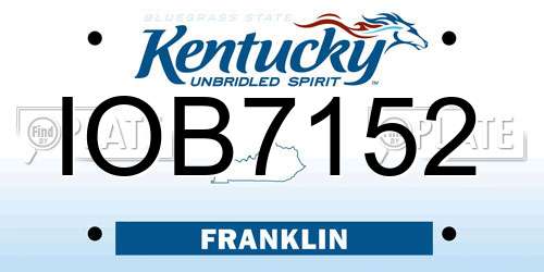 IOB7152 Kentucky License Plate