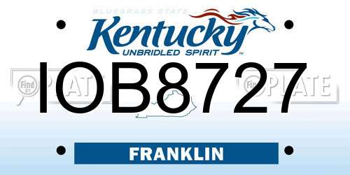 IOB8727 Kentucky License Plate
