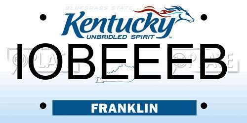 IOBEEEB Kentucky License Plate
