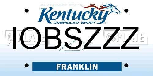 IOBSZZZ Kentucky License Plate
