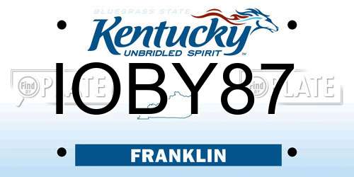 IOBY87 Kentucky License Plate