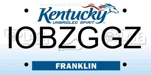 IOBZGGZ Kentucky License Plate