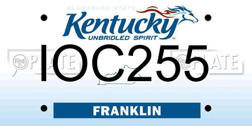 IOC255 Kentucky License Plate