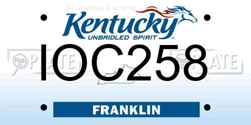 IOC258 Kentucky License Plate