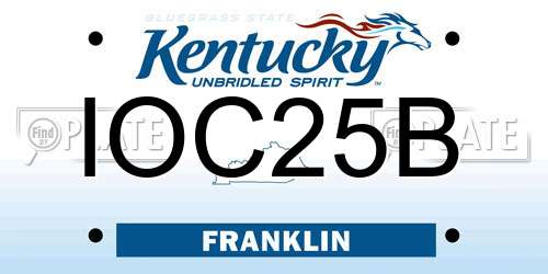 IOC25B Kentucky License Plate