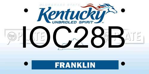 IOC28B Kentucky License Plate