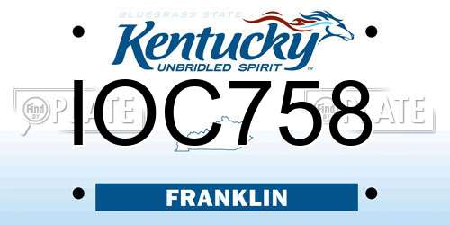 IOC758 Kentucky License Plate