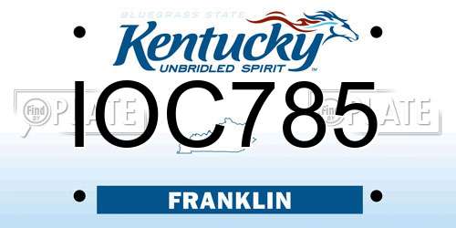 IOC785 Kentucky License Plate