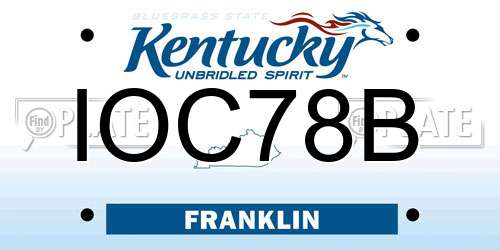 IOC78B Kentucky License Plate