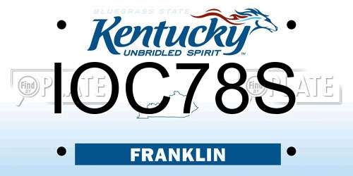 IOC78S Kentucky License Plate
