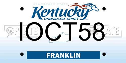 IOCT58 Kentucky License Plate