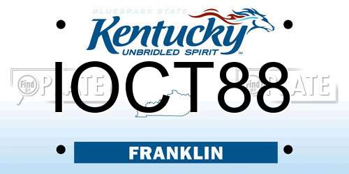 IOCT88 Kentucky License Plate