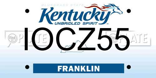 IOCZ55 Kentucky License Plate