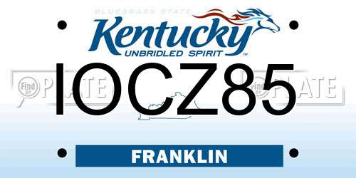 IOCZ85 Kentucky License Plate