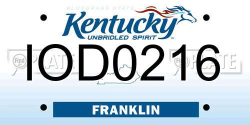 IOD0216 Kentucky License Plate