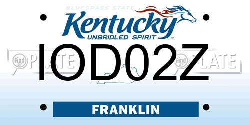IOD02Z Kentucky License Plate