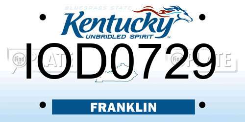IOD0729 Kentucky License Plate