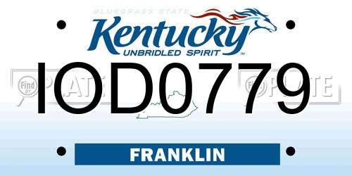 IOD0779 Kentucky License Plate