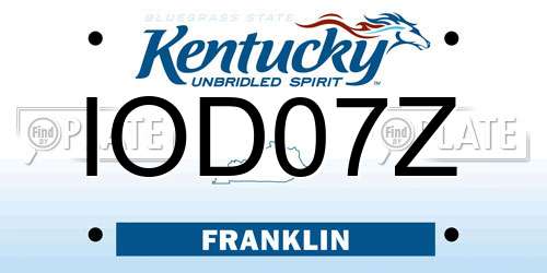 IOD07Z Kentucky License Plate