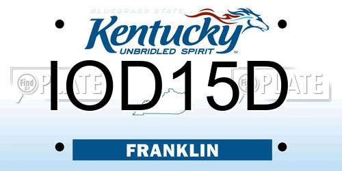 IOD15D Kentucky License Plate