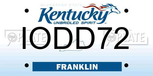 IODD72 Kentucky License Plate
