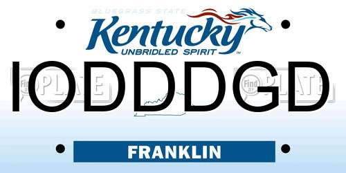 IODDDGD Kentucky License Plate