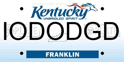 IODODGD Kentucky License Plate