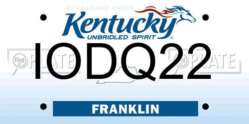 IODQ22 Kentucky License Plate