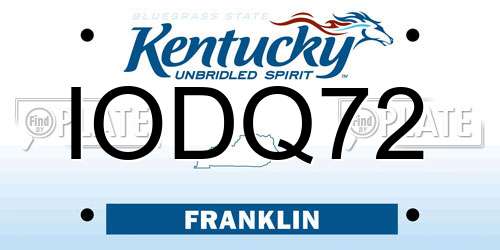 IODQ72 Kentucky License Plate