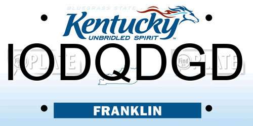 IODQDGD Kentucky License Plate