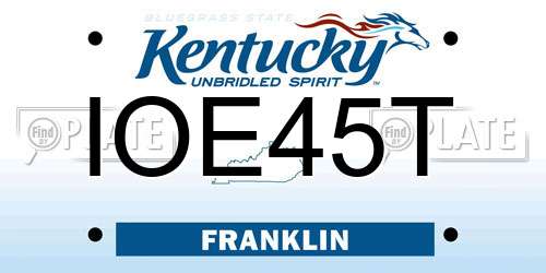 IOE45T Kentucky License Plate