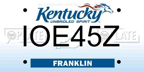 IOE45Z Kentucky License Plate