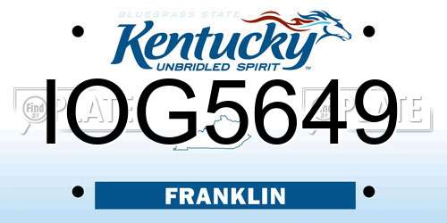 IOG5649 Kentucky License Plate
