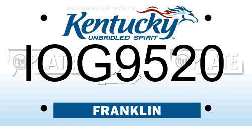 IOG9520 Kentucky License Plate
