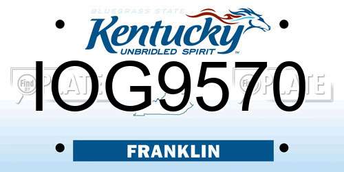 IOG9570 Kentucky License Plate