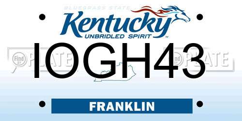 IOGH43 Kentucky License Plate