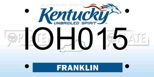 IOH015 Kentucky License Plate