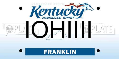 IOHIIII Kentucky License Plate