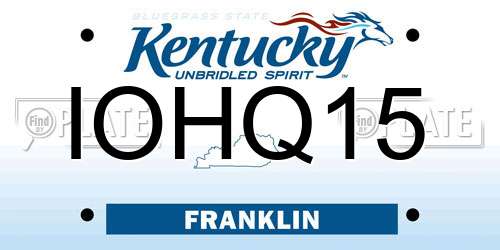 IOHQ15 Kentucky License Plate