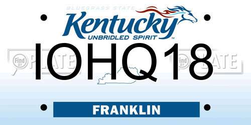 IOHQ18 Kentucky License Plate